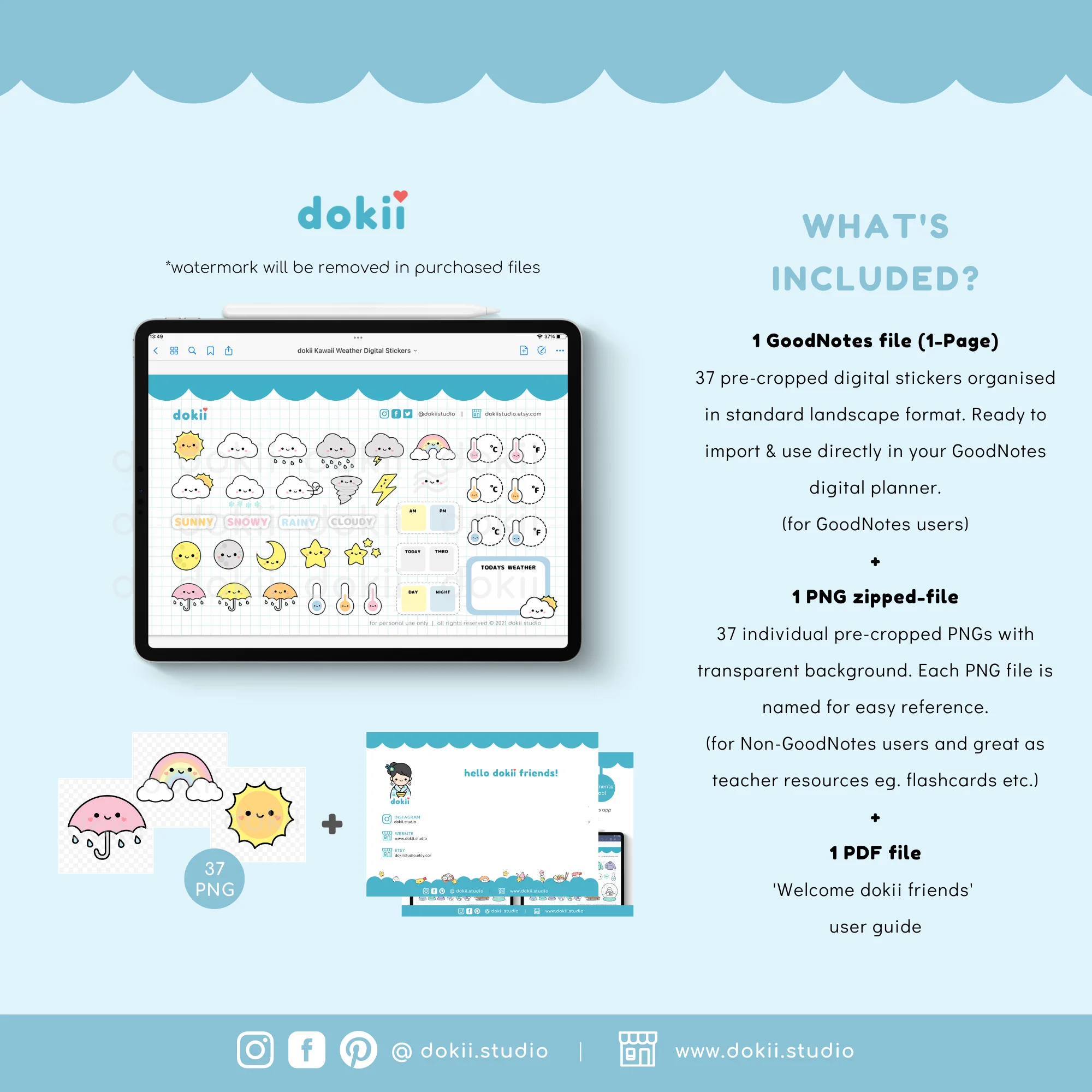 Weather Forecast digital stickers dokii.studio website (2)