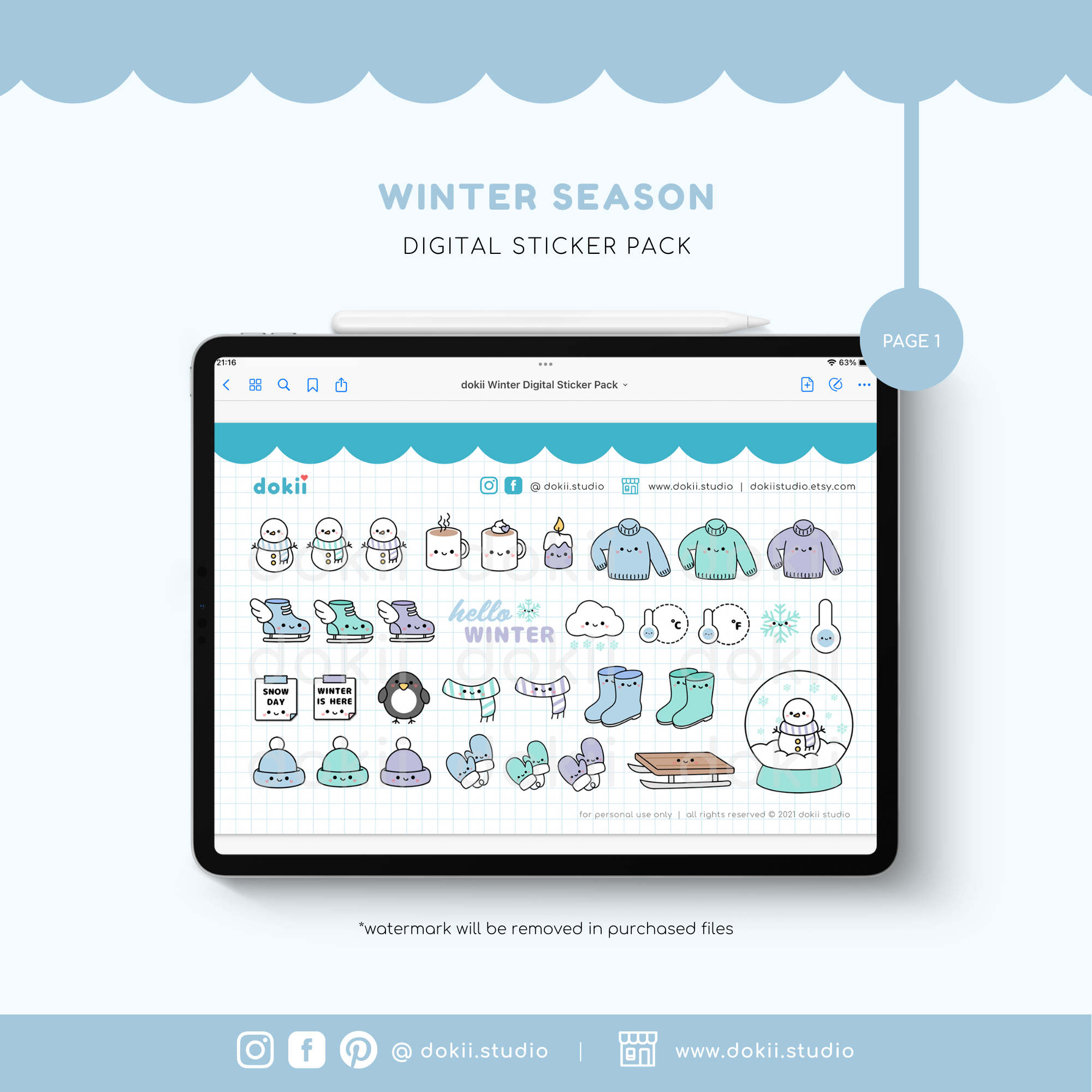 Seasonal Digital Sticker Bundle Goodnotes