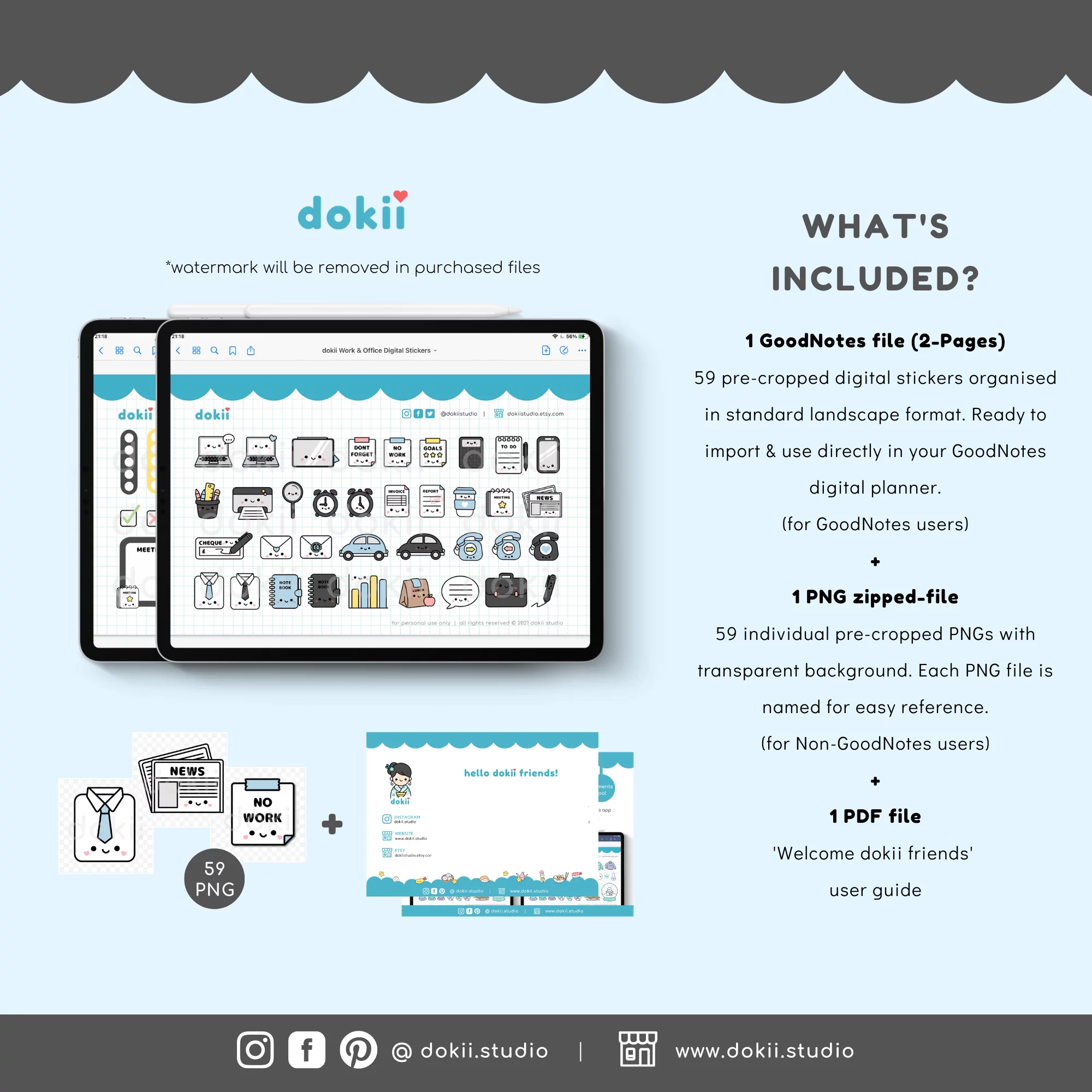 Work & Office digital stickers dokii.studio website (2)